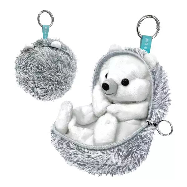 「小物の収納にぴったり！ふわふわ丸まる姿が愛らしく、思わずファスナーを開けたくなる＜はりねずみ＞ポーチが登場」の画像