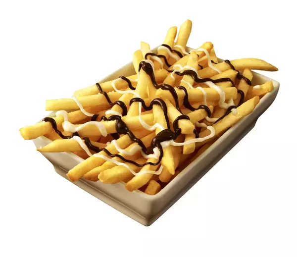 「日本マクドナルド史上初となる驚きの組み合わせが実現！いつもの「あの味」に「チョコレート」！？2色のチョコソースが「マックフライポテト」の常識を覆す！「マックチョコポテト」」の画像