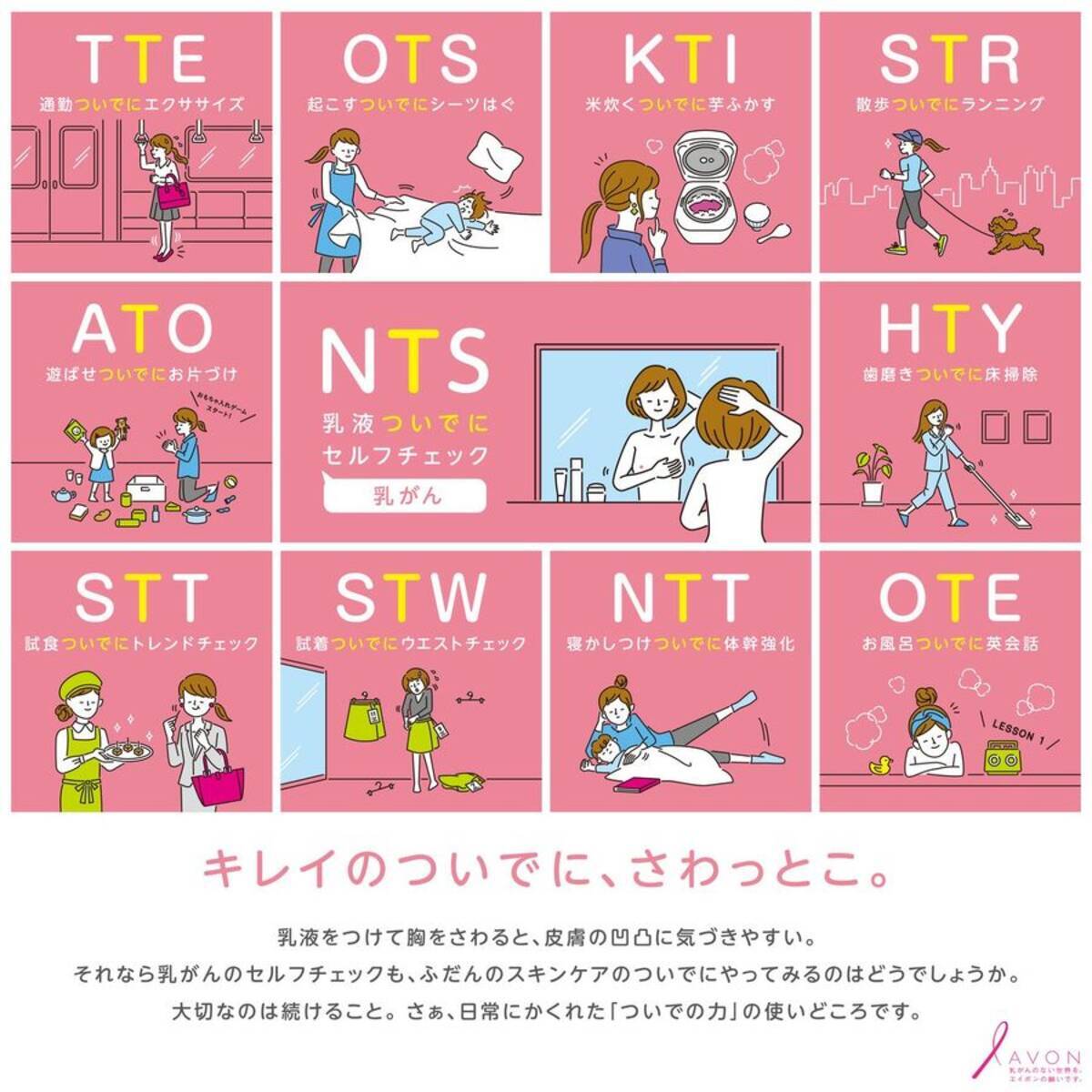 エイボン 10月のピンクリボン月間に啓発活動を強化 N 乳液 T ついでに S セルフチェック しませんか 18年10月1日 エキサイトニュース