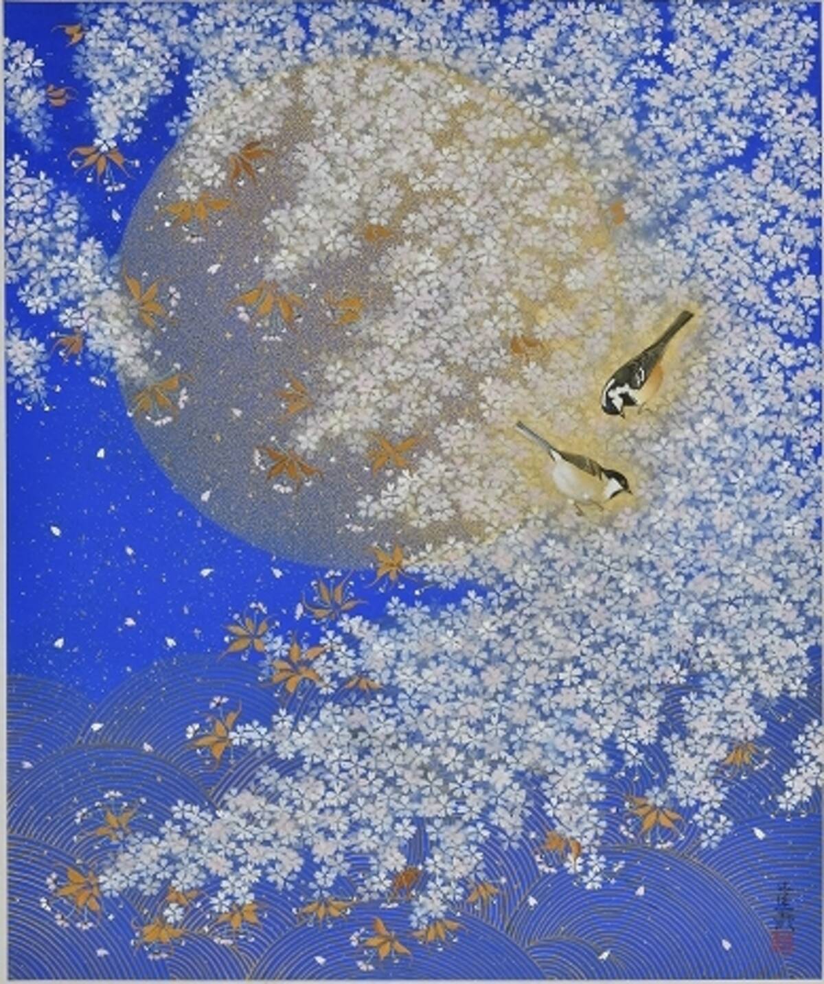 日本画⑷ 花 創作画 眠た