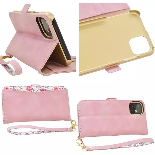 「「上品な花柄がプラス」されたスウェード調素材の「iPhone11 Pro」専用手帳型ケースがバナナのロゴマークでお馴染みのラスタバナナから新発売！」の画像