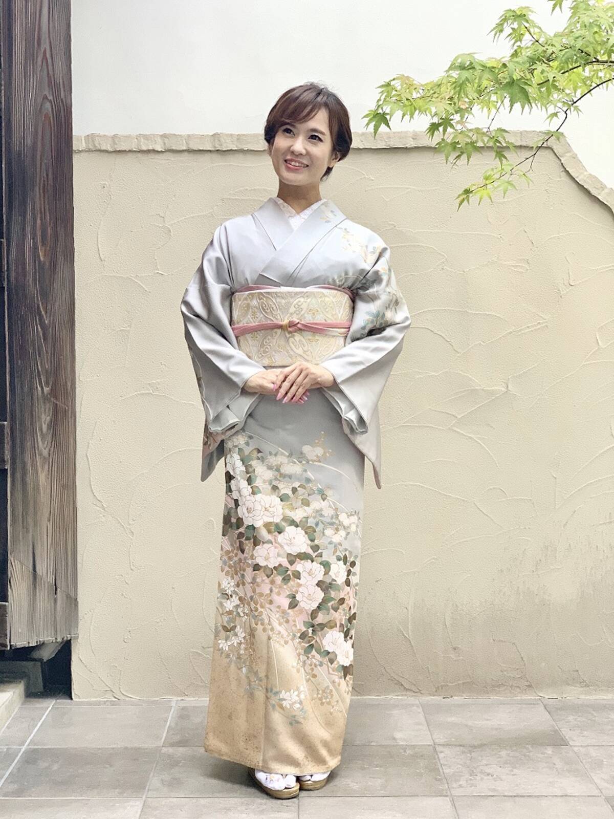 driccoきもの 3部式色無地Mサイズ 水色 可愛らしかっ