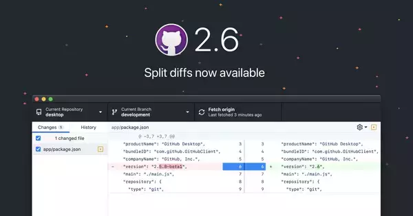 GitHub Desktopにsplit diffを導入