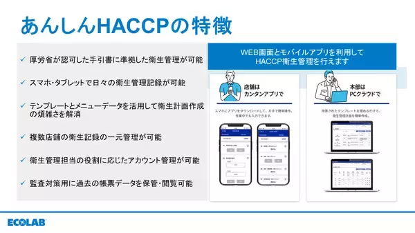 「エコラボ、HACCP制度化対応のウェブセミナーを開催」の画像