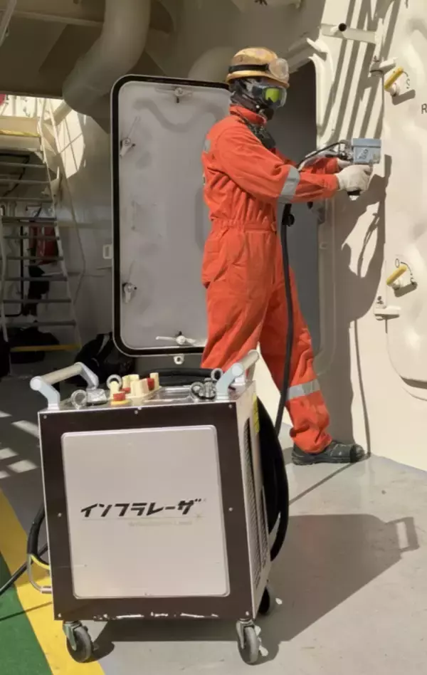 「航海中の甲板整備においてレーザ施工の有効性を検証」の画像