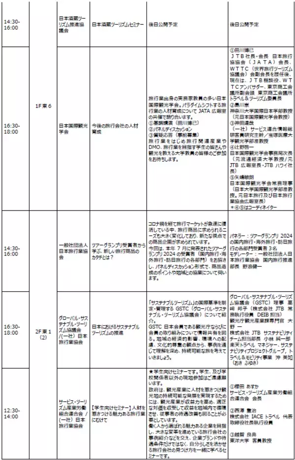 「明日からの業務に役立つ観光従事者向けセミナーを開催　ツーリズムEXPOジャパン2024「ツーリズム・プロフェッショナル・セミナー」参加登録スタート」の画像