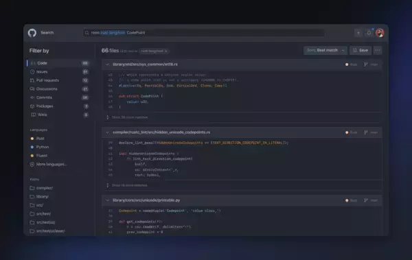 「GitHub、コードビューとコード検索およびsecret scanningプッシュ保護の一般提供(GA)を発表」の画像