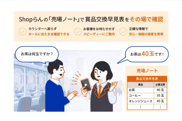 「マルハン、約100店舗のパチンコホールにShopらんを導入 -スマートフォンで必要な情報を即時共有、“接遇”の質を高める現場へ-」の画像
