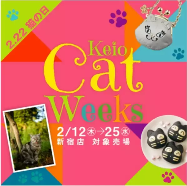 【2月22日 猫の日】京王百貨店新宿店では「Keio Cat Weeks」を開催します。人気の猫写真家とのコラボレーション企画や猫モチーフの菓子・アイテムが集結！