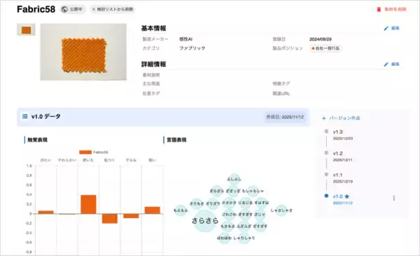 「【感性AI】質感から物性をAI予測、素材 シミュレーション機能を搭載「感性AI MateriaLink」大型アップデート」の画像