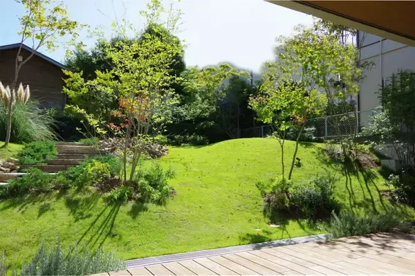 「美しい丘のある庭」の画像