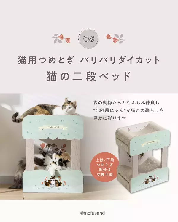 「「mofusand×猫壱」大ヒットコラボの第2弾限定デザインの「食器」「ポータブル」「爪とぎ」全8種類を4月20日発売」の画像