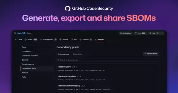 「GitHub、クラウドリポジトリ向けの新しいSBOM生成ツールの提供を開始」の画像