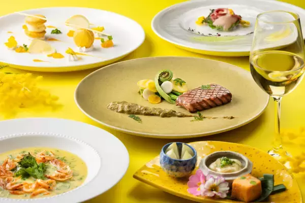 【富士マリオットホテル山中湖】国際女性デーを祝う「ミモザカラー」の春ディナーコース「Terroir Yamanashi ～Mimosa Yellow Spring～」を発売