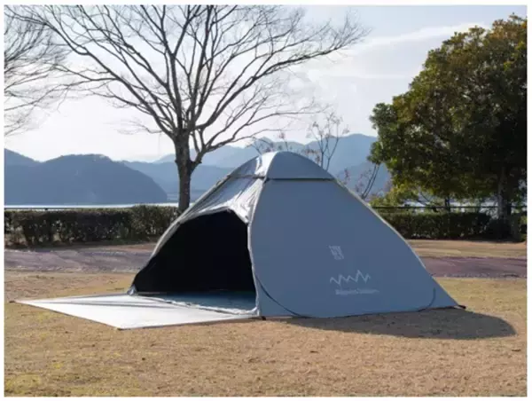 「設営1分。撤収1分。※1「100%完全遮光ヘキサ型キャンプシェード」アルペンアウトドアーズ、スポーツデポ・アルペンにて3月19日（木）販売開始」の画像