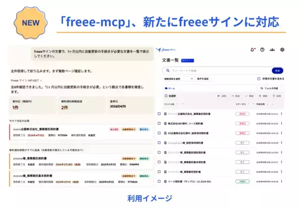 「freee-mcp」、新たに電子契約領域であるfreeeサインに対応