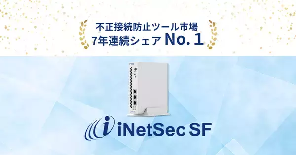 iNetSecシリーズ、7年連続で不正接続防止ツール市場シェアNo.1を獲得！
