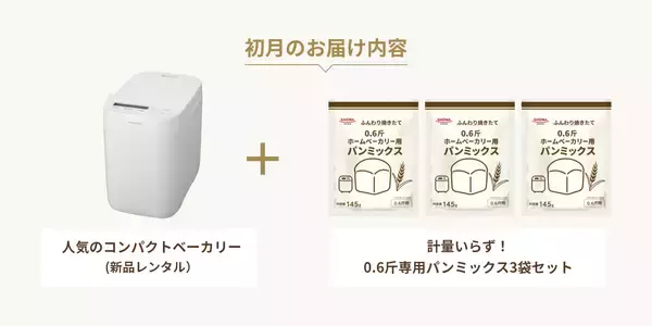 「foodable「コンパクトベーカリーとパンミックスコース」を月額1980円に改定」の画像