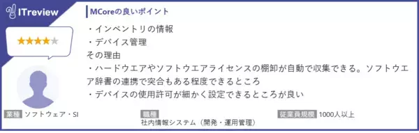 「MCoreがITreview Grid Award 2026 Summerで「High Performer」を受賞～顧客から高い評価を得て7年連続受賞*1～」の画像