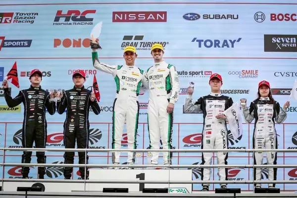 「【スーパーGT】王者No.36 au TOM’S GR Supra（坪井翔／山下健太）がGT500クラス4連覇に向けて1勝目獲得。GT300はNo.777 D’station Vantage GT3（藤井誠暢／チャーリー・ファグ）がポールtoウィン」の画像