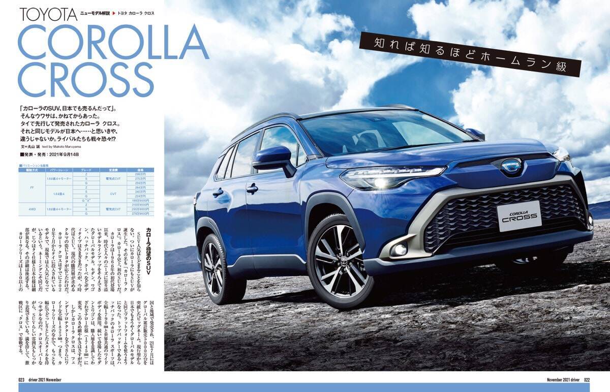 ＜最新号＞ドライバー2021年11月号が発売。新車満塁　ワゴンＲスマイル、カローラ クロス、ランドクルーザー、レガシィアウトバック、NSX タイプＳ、フェアレディＺを徹底解説。コンパクトカー・SUV優劣判定アルバム、キャンプアイテム特集、最新ホイールピックアップ＜9月18日＞