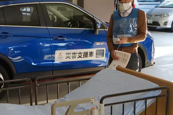 三菱自動車、国交省、川崎市が合同で、電気自動車を活用した災害時の電力確保のための派遣実証訓練を実施