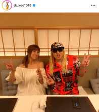 DJ KOO、後輩・hitomiと“初プライベート”ディナーに大満足な笑顔2SHOTを公開「めっちゃ盛り上がりました！！」