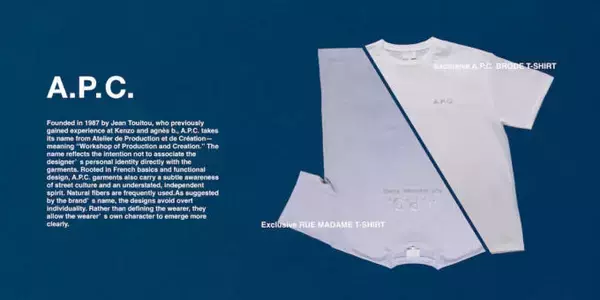 A.P.C.別注TシャツをFREAK’S STOREが3月中旬発売。シンプルで洗練されたロゴがデザイン