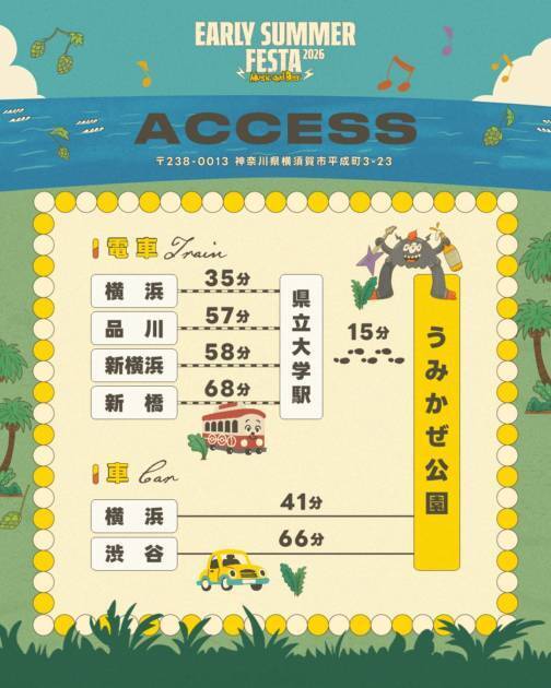 【2026年GW】海辺で音楽とビールを楽しめる『EARLY SUMMER FESTA 2026 -Music and Beer-』4月25日から開催