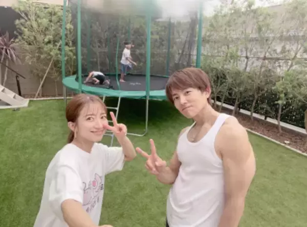 「結構ガチなやつ」辻希美、新居の庭に設置したトランポリン公開「いい運動になりそうです」
