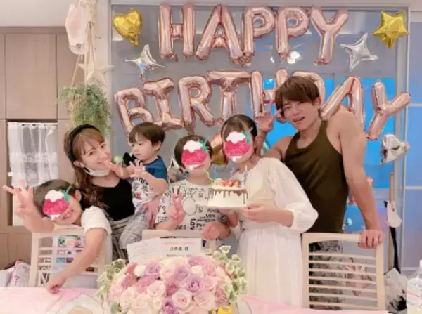 辻希美、34歳バースデーの家族6SHOT公開&子どもたちの手作りケーキに感激「子ども達からの愛が…」