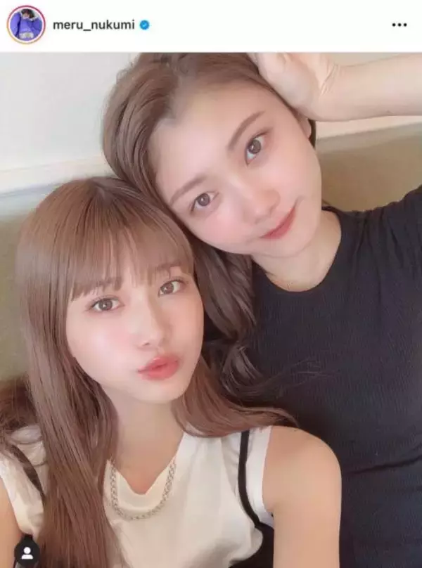 めるる、丸山蘭奈との顔寄せ2SHOTに反響「美人姉妹」「透明感やばい」