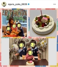 小倉優子、三男1歳の誕生日を報告＆家族4SHOT公開「素敵な写真」「成長は早いですね」
