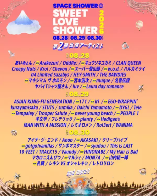 『ラブシャ』第2弾出演アーティスト発表｜今年活動再開のplenty、宮本浩次らが新たにラインナップ