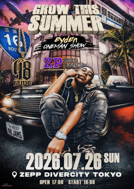ラッパーeyden、2ndアルバム「Grow This Summer」リリース。7月26日にはワンマン公演開催