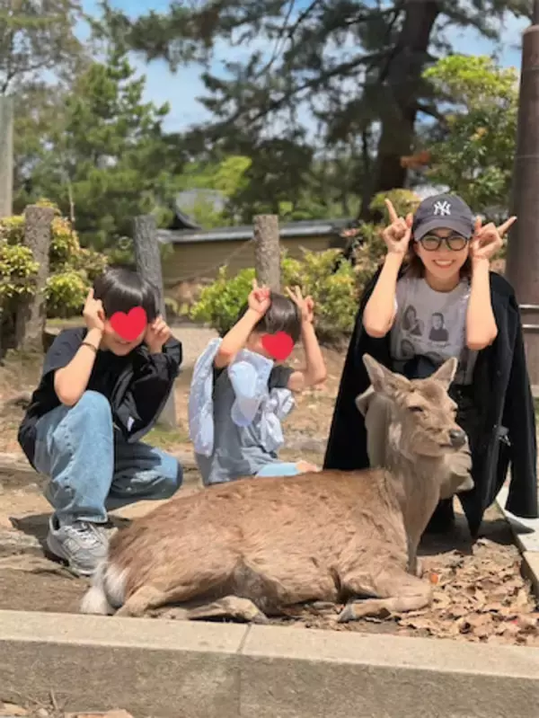 安田美沙子、長男バースデー旅行で奈良満喫「しかさん そんな遠い目しないで笑」