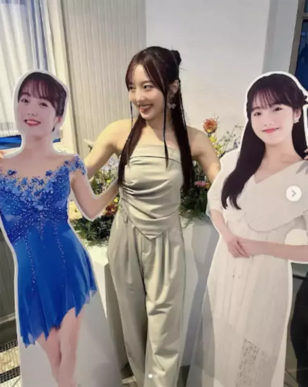 可愛さ3倍？ 本田真凜、自身のパネルとのスリーショットが「可愛さ世界一」