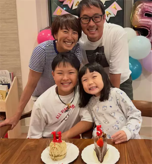 元プロテニス 杉山愛、11歳息子&5歳娘の誕生日をお祝い「時間がもの凄いスピードで過ぎて行く〜」