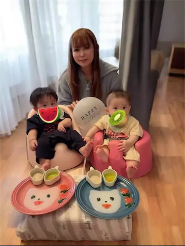 中川翔子、双子のハーフバースデーに‟おめでとうプレート”を手作り「完食してくれるの嬉しいな！」