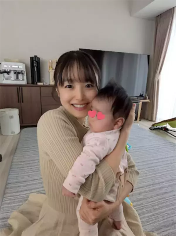 米澤かおりアナ、すくすく成長する愛娘と2ショット「完母のため夜勤交代無しで100日を超えました！」