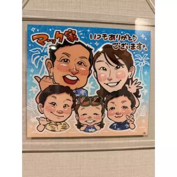 小原正子、家族5人の"似顔絵ギフト"に感謝「愛あるステキな似顔絵、鈴木家の家宝ですね」
