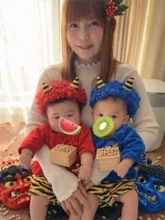 中川翔子、鬼になった双子の節分ショットに反響「可愛すぎて豆が投げられない」