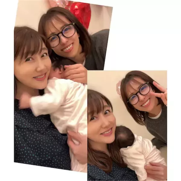 安めぐみ、次女を抱っこしながら倉本清子との3ショット公開「たくさん抱っこありがとうー！」
