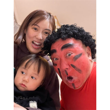 山本圭壱、鬼に扮するも「微妙な感じに」…1歳にこりちゃんの“無表情”ショット公開