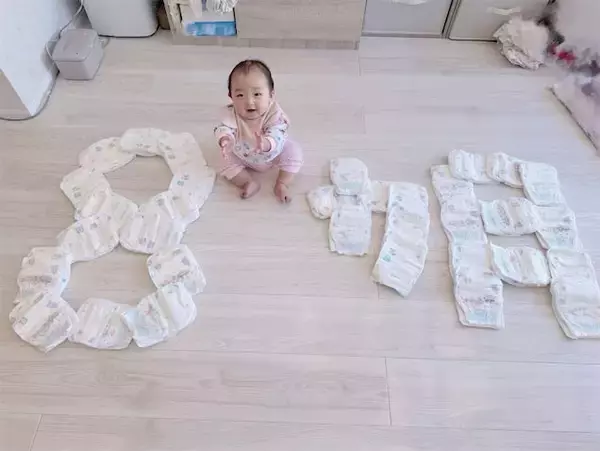 辻希美、次女・夢空ちゃん生後8カ月の‟ブランドコラボ”オムツアート披露