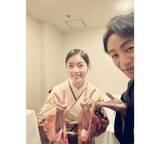 「片岡愛之助、華やかな振袖姿の小芝風花との２ショット公開　」の画像1