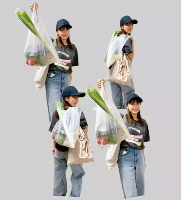 「平祐奈、笑顔で買い物袋を持つ姿＆お茶目なツッコミ」の画像