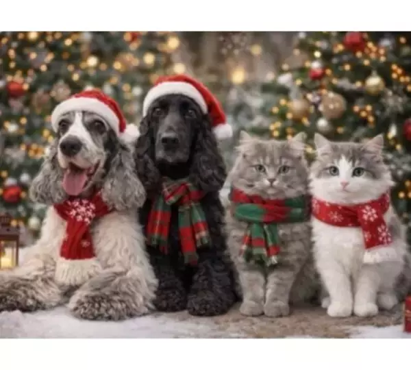 高橋克典、天国の愛犬も一緒に…愛猫＆愛犬X'mas写真公開