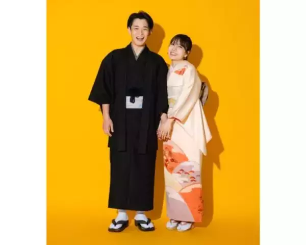 「あいのり･桃、夫婦７年目を迎える夫とのラブラブ着物ショット」の画像