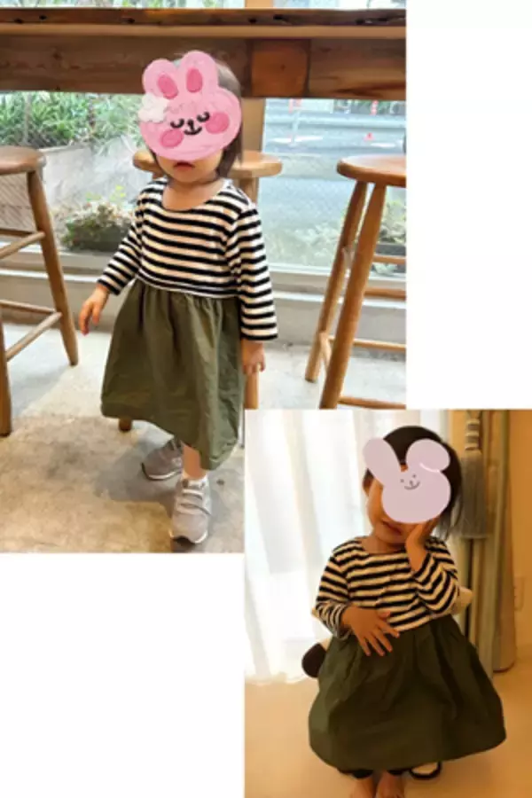 「安めぐみ、１歳次女が長女のお下がり服を着た姿に感動」の画像